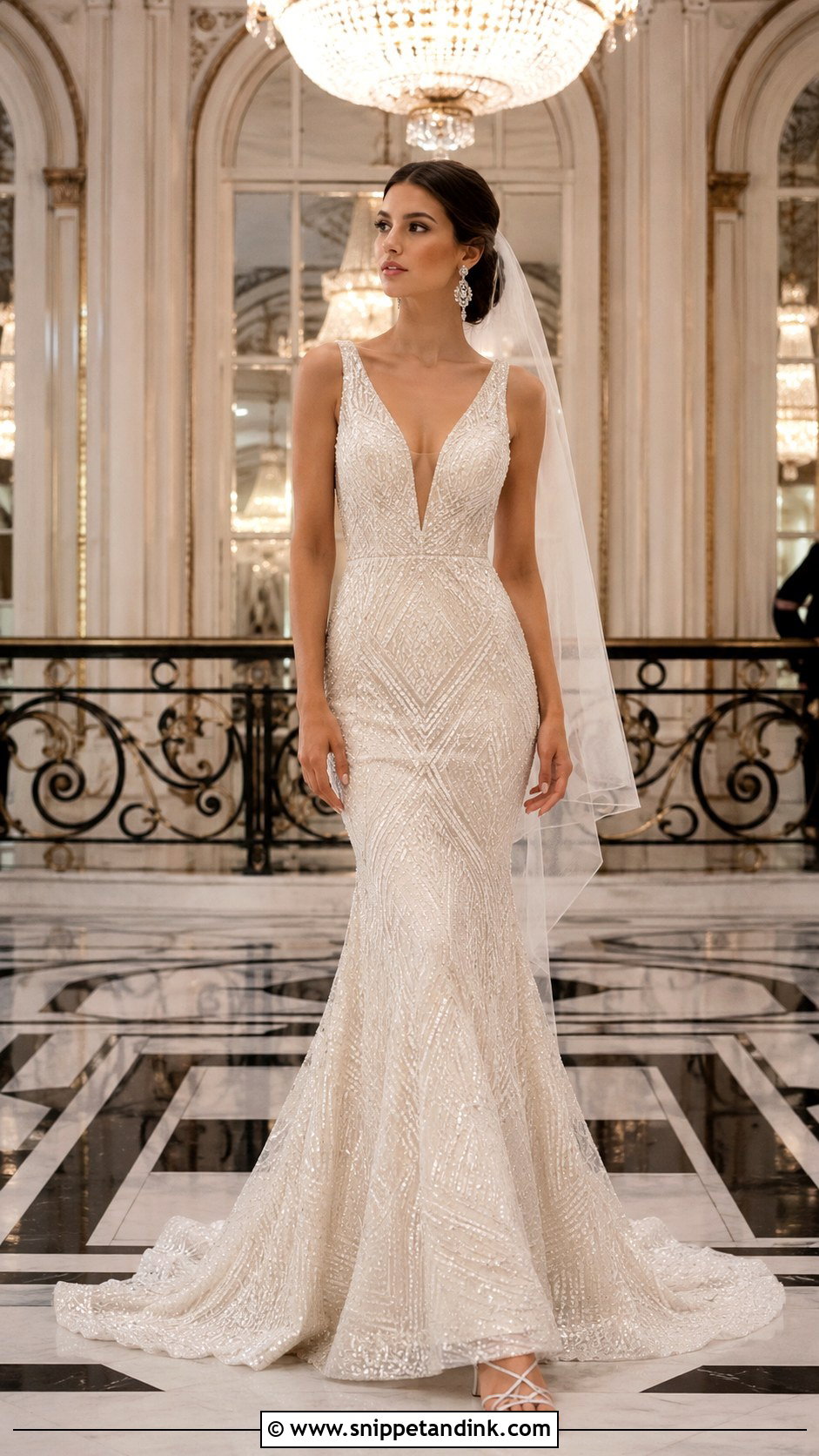 Beaded Mermaid Wedding Dress - Snippet and Ink - 25 20s Wedding Dress Ideas
