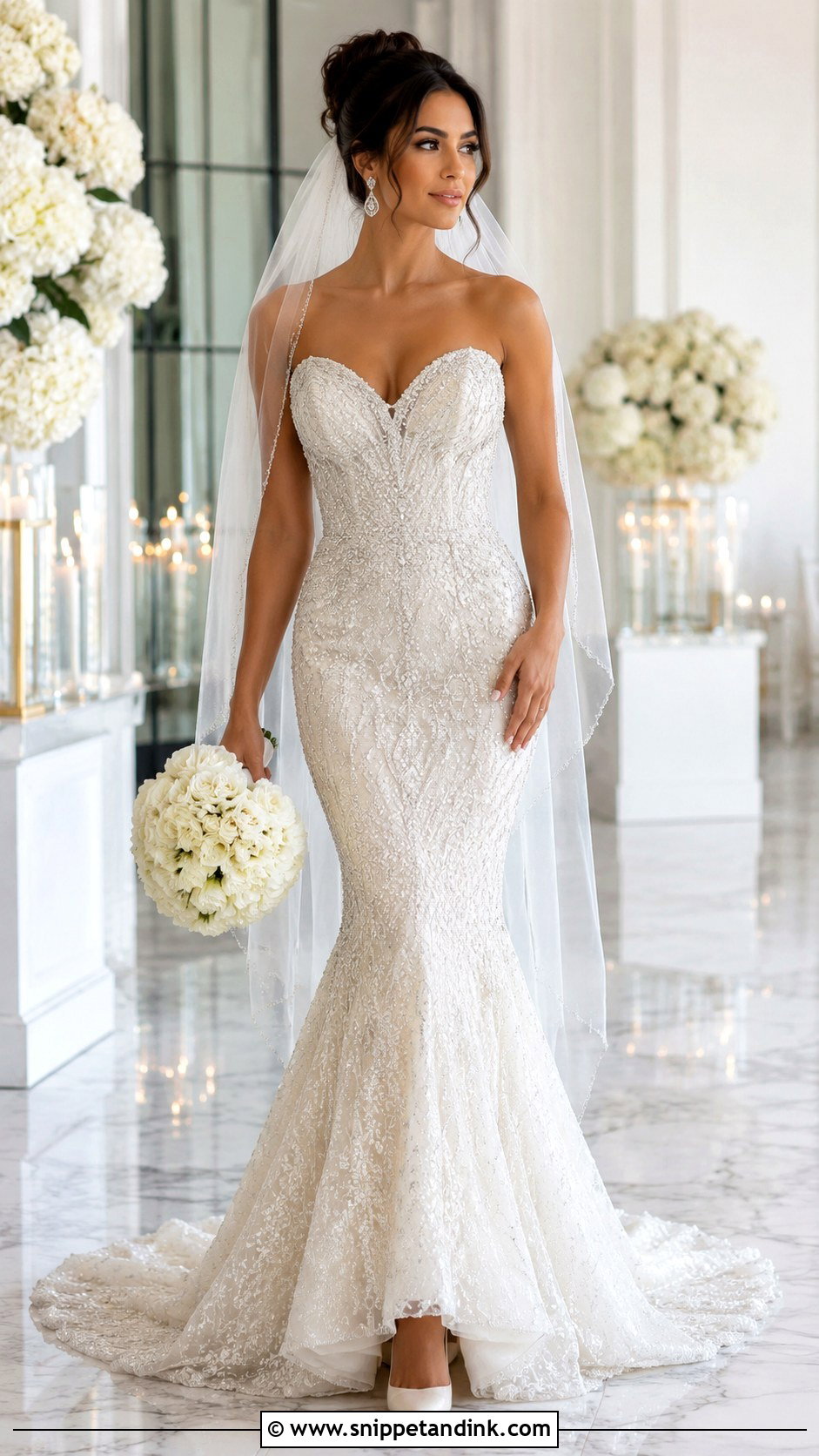Beaded Mermaid Wedding Dress - Snippet and Ink - 25 Beaded Wedding Dresses