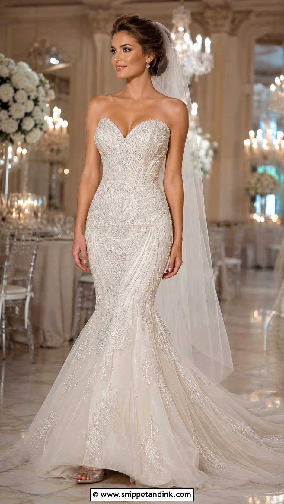 Beaded Mermaid Wedding Dress - Snippet and Ink - 25 Mermaid Style Wedding Dress Ideas