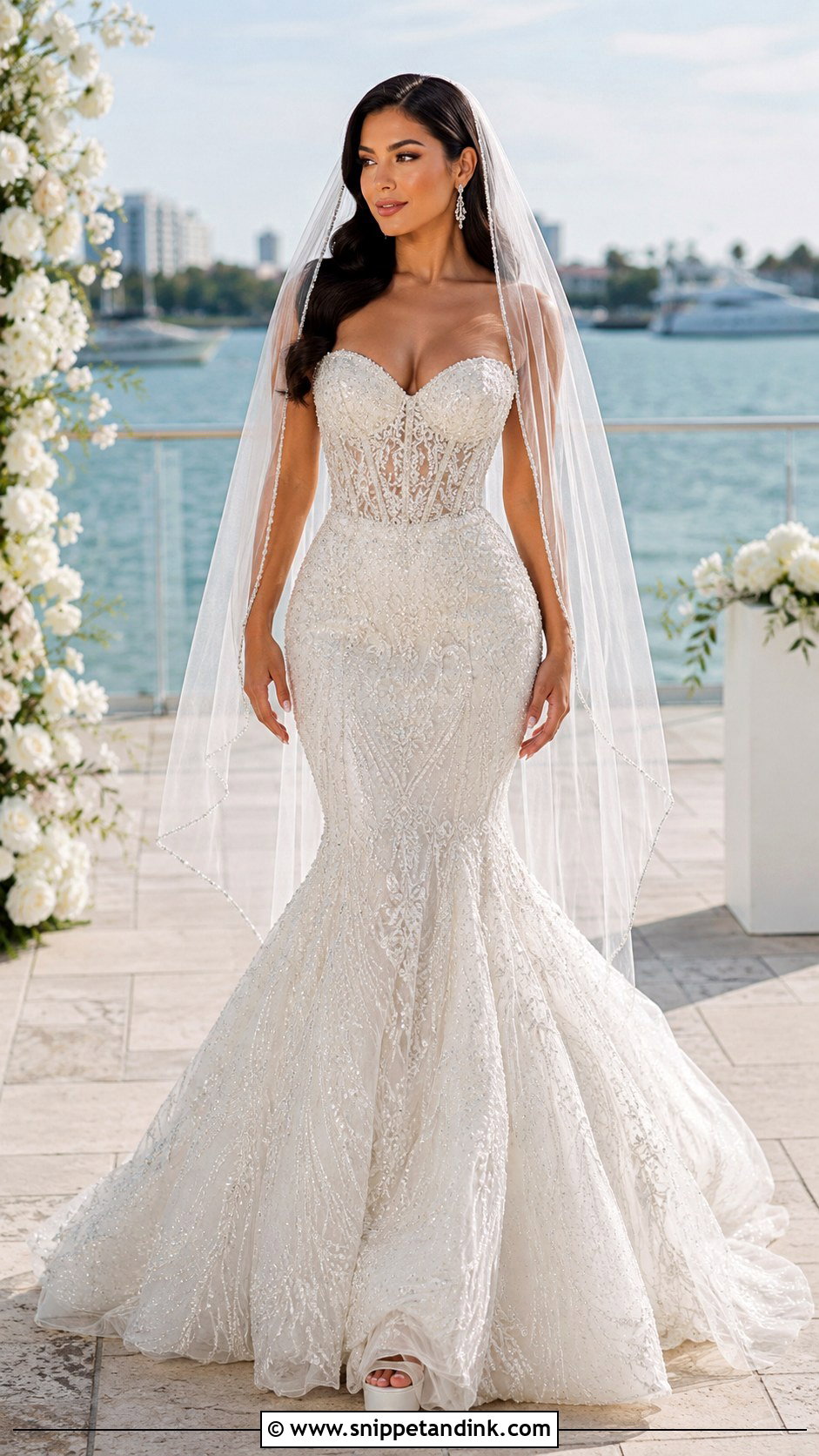 Beaded Mermaid Wedding Dress - Snippet and Ink - 20 Bling Wedding Dresses