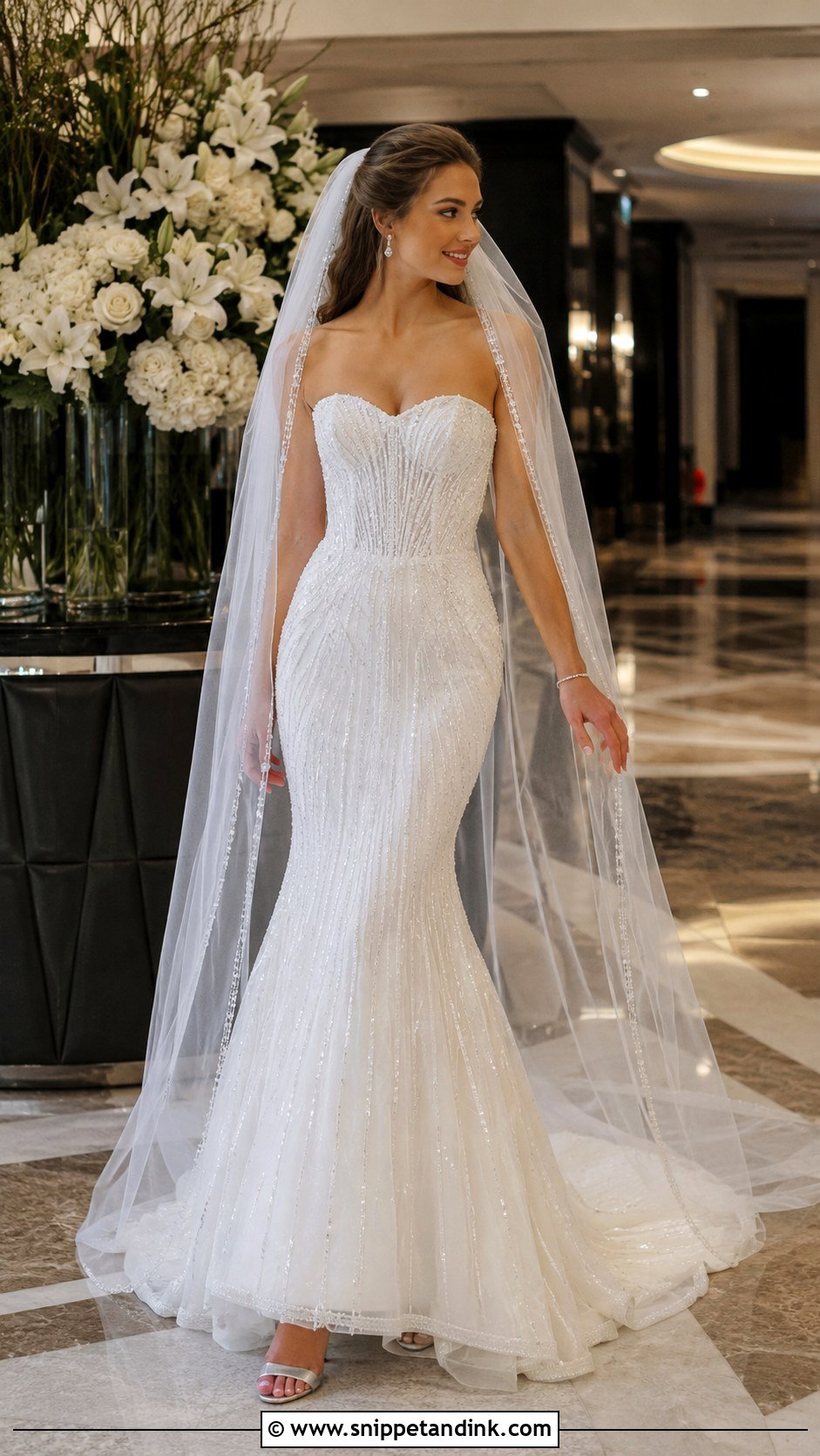 Beaded Mermaid Wedding Dress - Snippet and Ink - 20 Glamour Wedding Dress Ideas