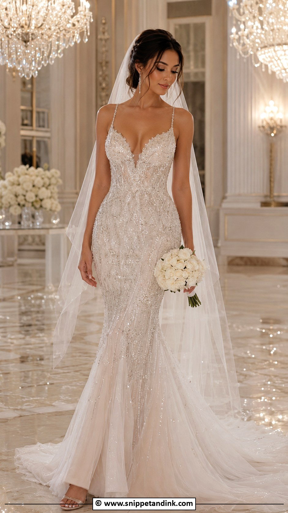 Beaded Mermaid Wedding Dress - Snippet and Ink - 35 Mermaid Wedding Dresses