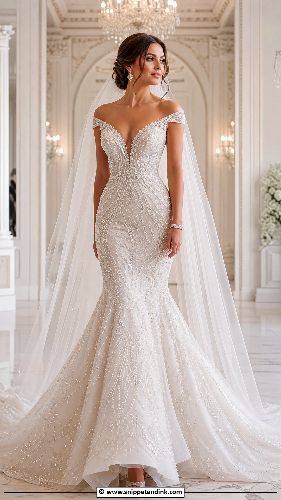 Beaded Mermaid Wedding Dress - Snippet and Ink - 35 Mermaid Wedding Dress Ideas