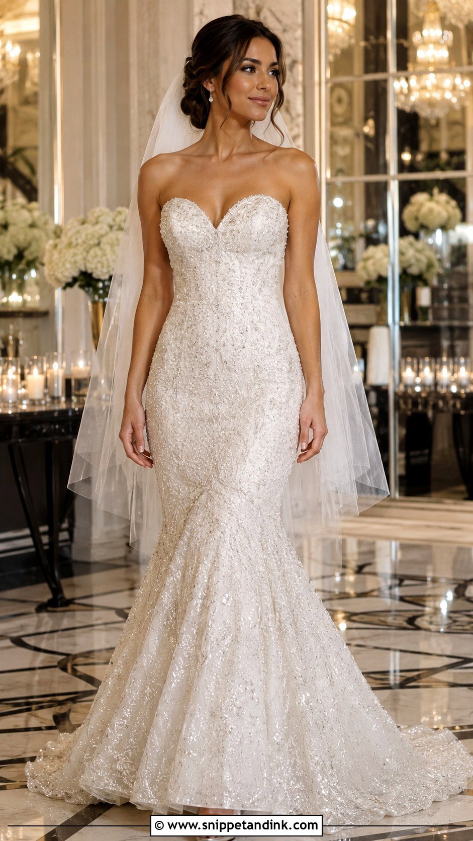 Beaded Mermaid Wedding Dress - Snippet and Ink - 25 Mermaid Style Wedding Dresses