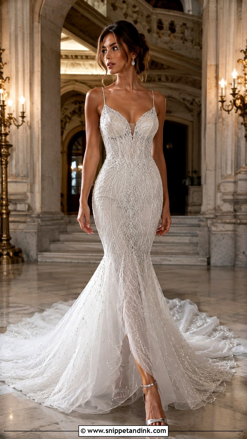 Beaded Mermaid Wedding Dress With Train - Snippet and Ink - 25 Mermaid Wedding Dress with Train Ideas