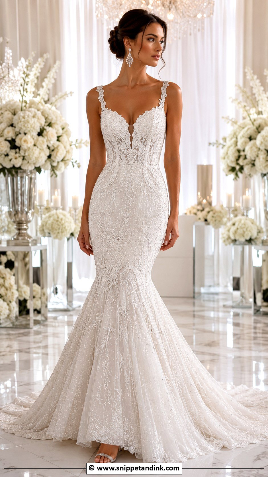 Beaded Mermaid Wedding Dress - Snippet and Ink - 25 Elegant Mermaid Wedding Dress Ideas