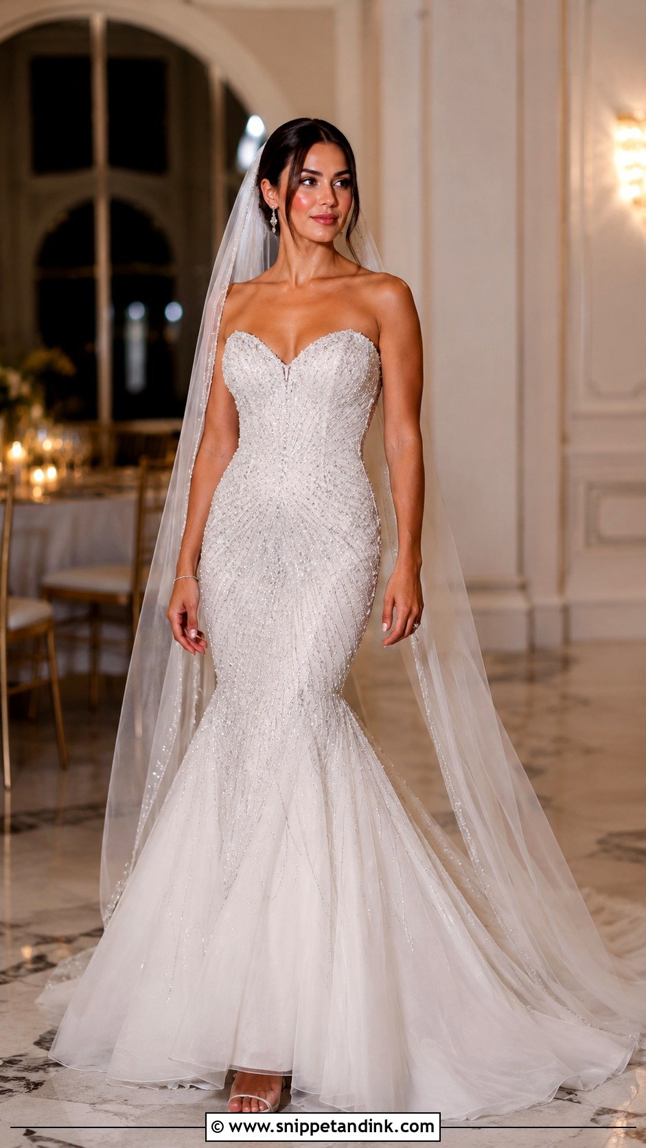 Beaded Mermaid Wedding Gown - Snippet and Ink - 25 Mermaid Wedding Gown Ideas