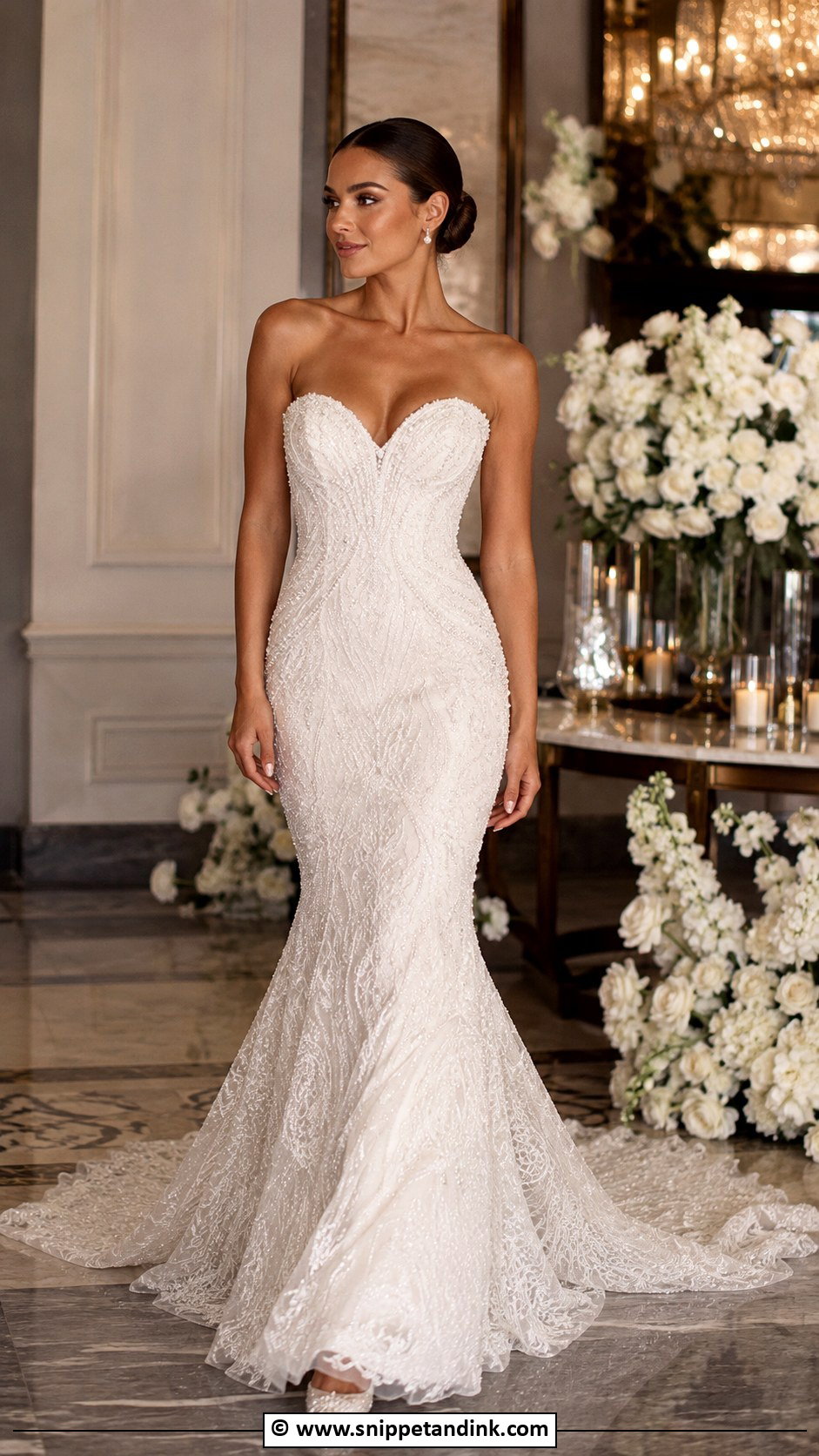 Beaded Mermaid Wedding Gown - Snippet and Ink - 30 Couture Wedding Gowns