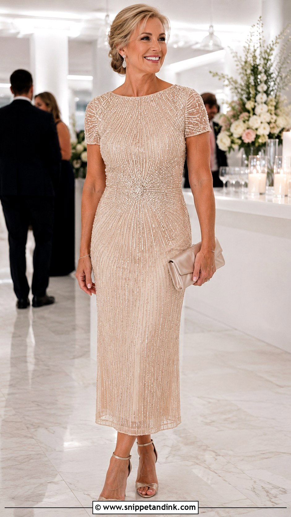 Beaded Midi Dress For Second Wedding - Snippet and Ink - 25 2nd Wedding Dress Over 40 Ideas