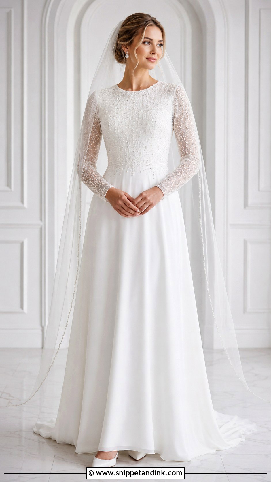 Beaded Mormon Wedding Dress - Snippet and Ink - 25 Mormon Wedding Dresses
