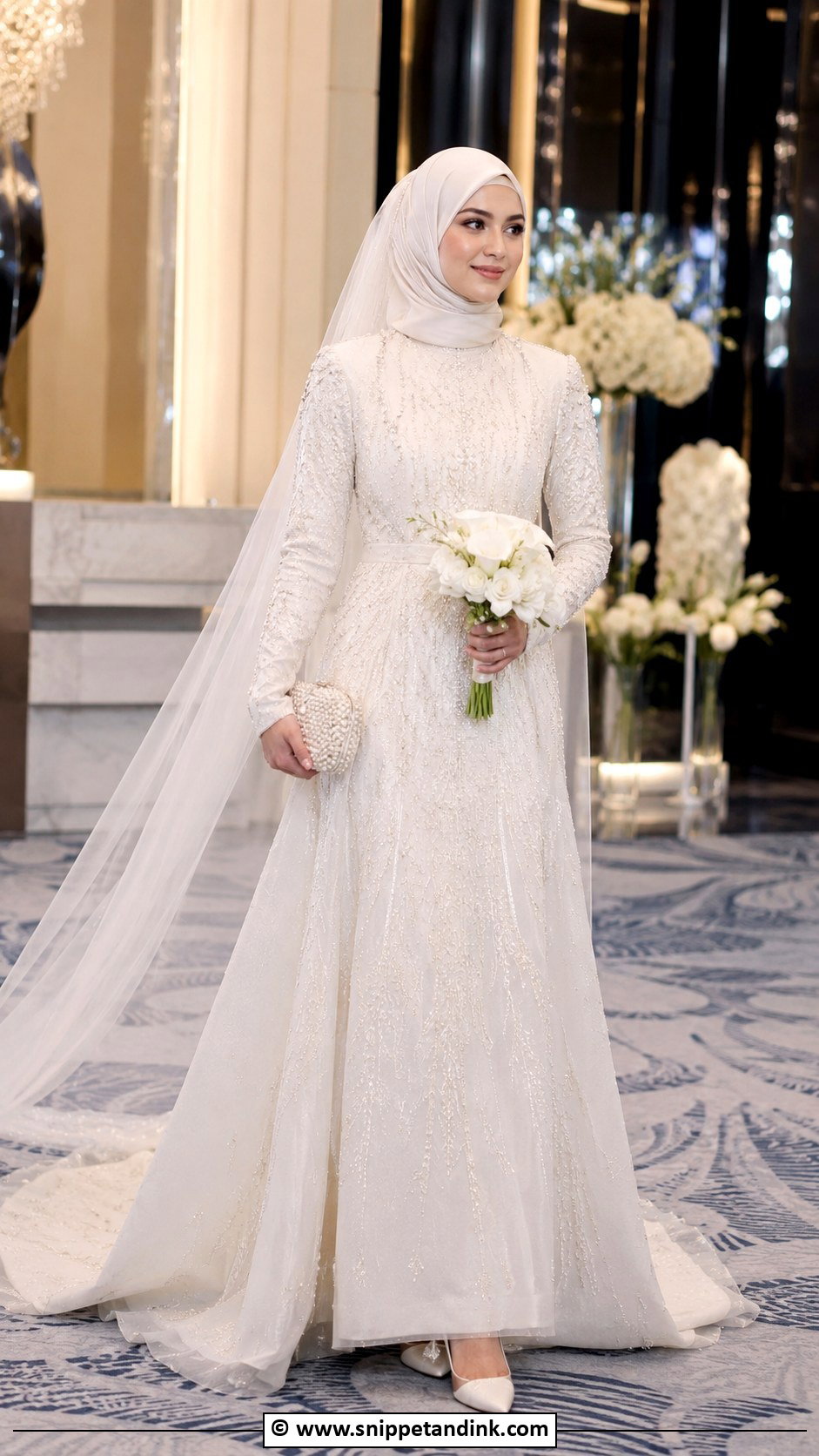 Beaded Muslimah Wedding Dress - Snippet and Ink - 30 Muslimah Wedding Dress Ideas