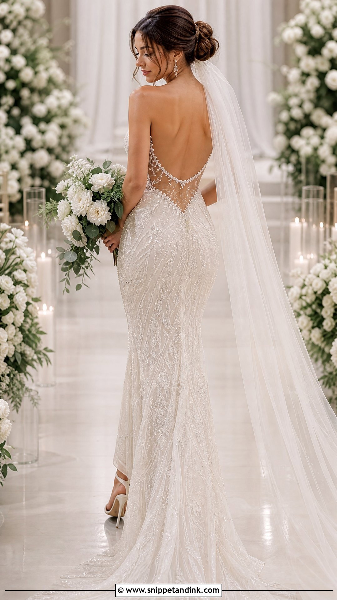 Beaded Open Back Wedding Dress - Snippet and Ink - 25 Beaded Wedding Gowns