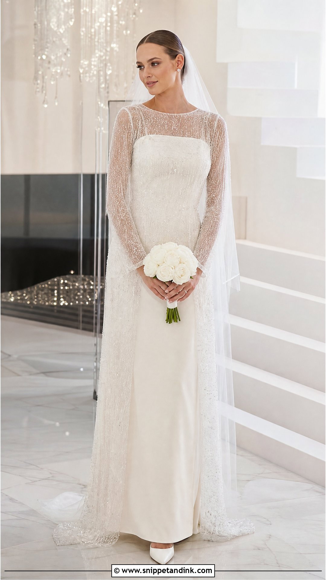 Beaded Overlay Wedding Dress - Snippet and Ink - 20 Wedding Dress Transformation Ideas
