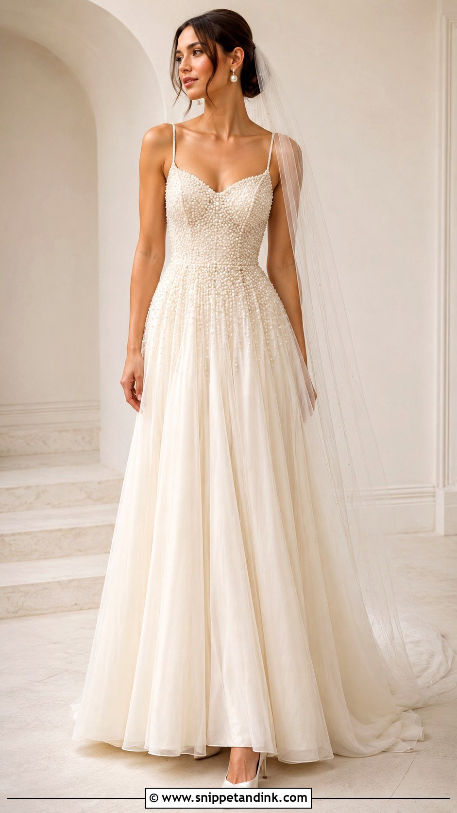 Beaded Pearl Wedding Dress - Snippet and Ink - 25 Beaded Wedding Dresses