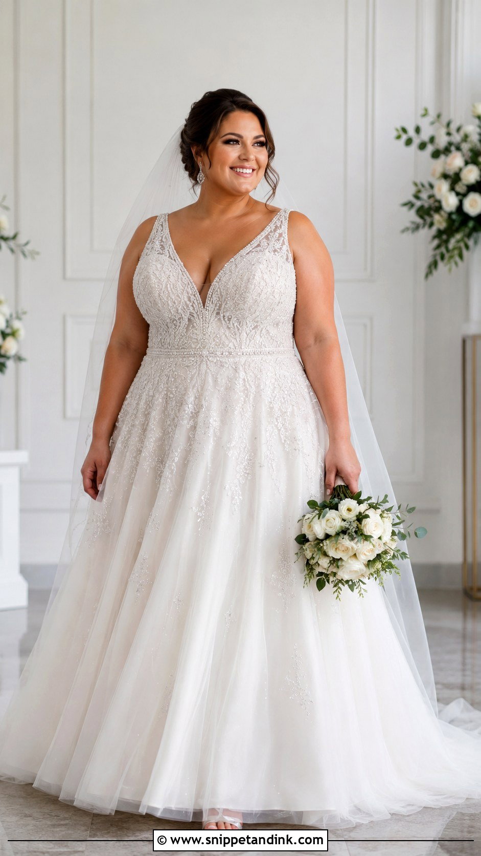 Beaded Plus Size Wedding Dress - Snippet and Ink - 25 Beaded Wedding Dresses
