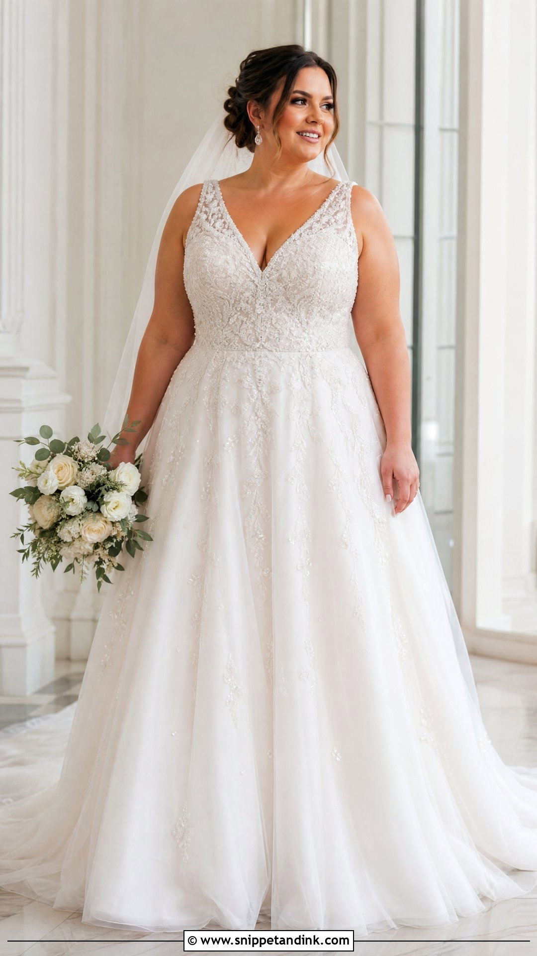 Beaded Plus Size Wedding Gown - Snippet and Ink - 25 Beaded Wedding Gowns
