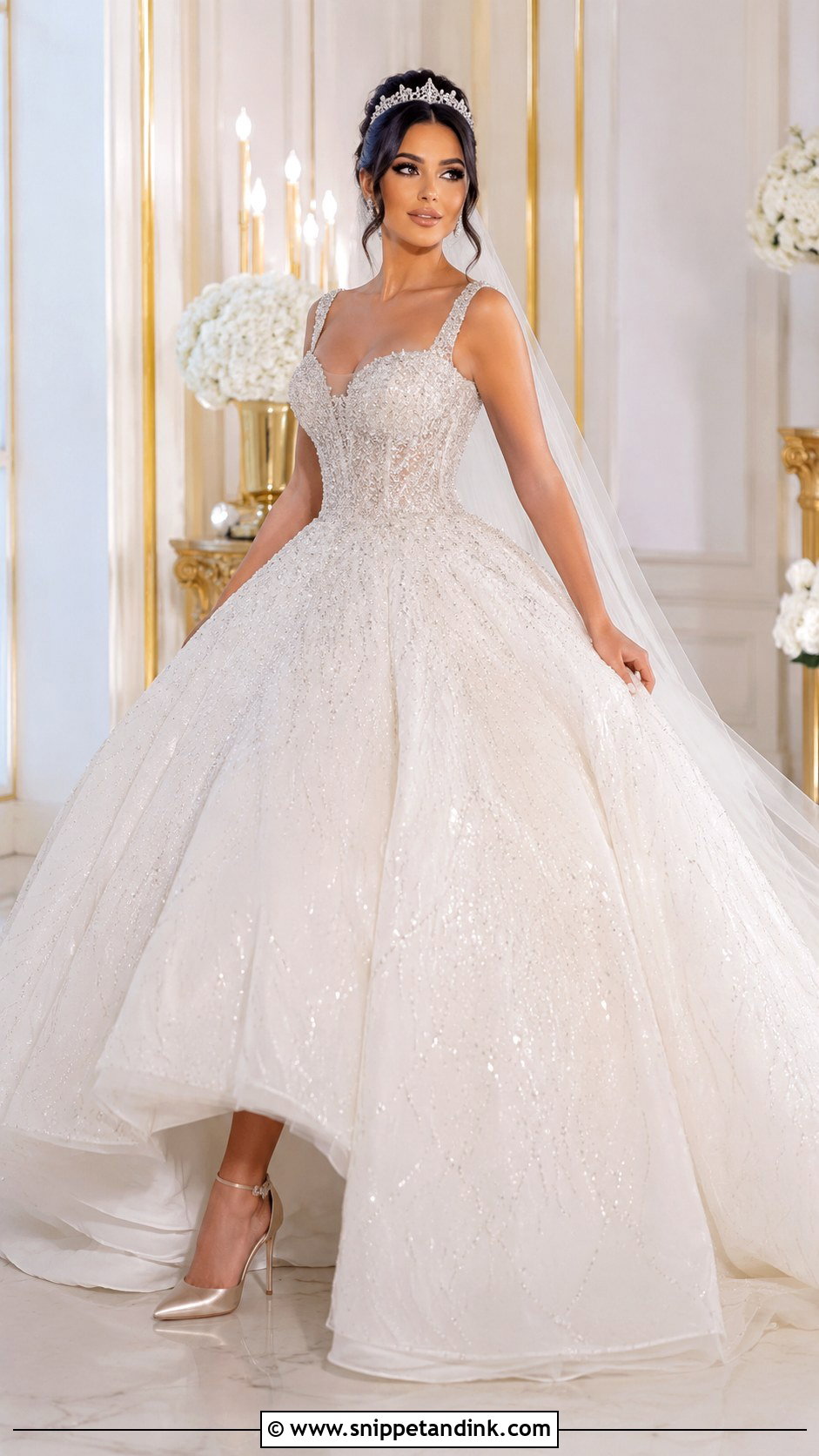Beaded Poofy Wedding Dress - Snippet and Ink - 30 Poofy Wedding Dress Ideas
