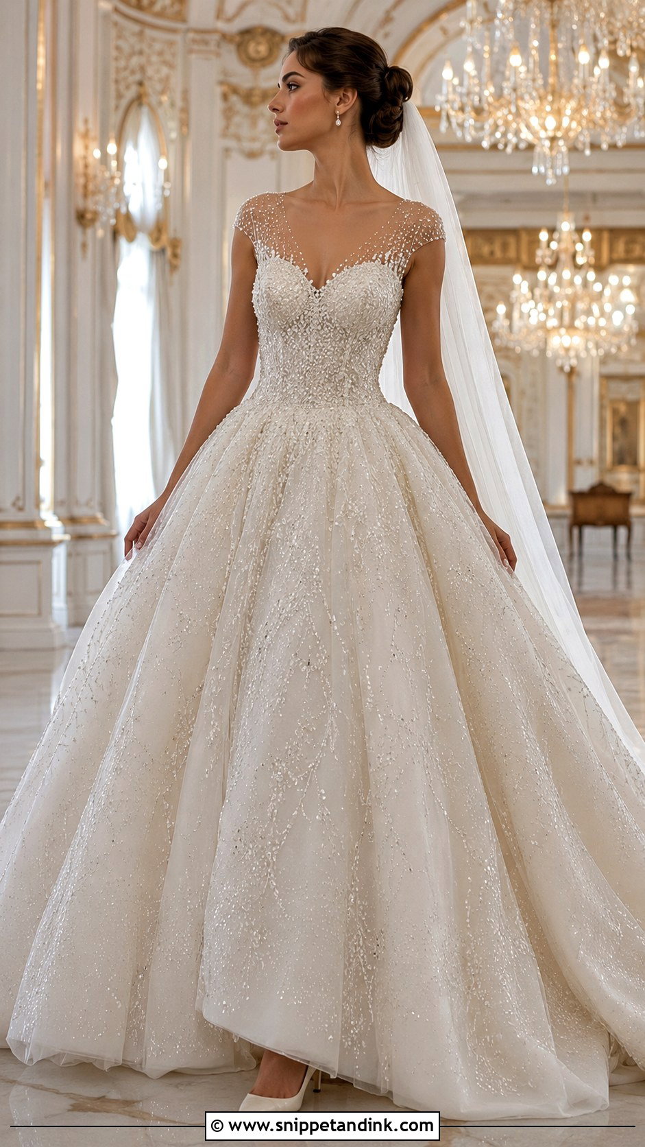 Beaded Princess Ball Gown Wedding Dress - Snippet and Ink - 20 Big Wedding Dresses Ball Gown Princesses