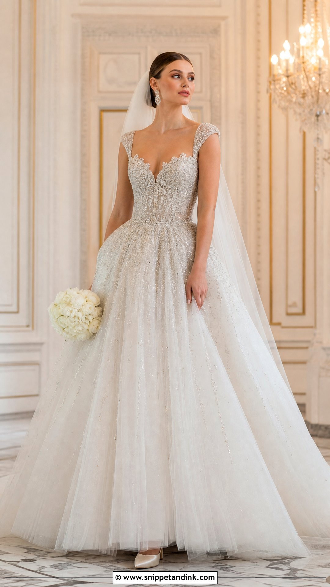 Beaded Princess Ballgown Wedding Dress - Snippet and Ink - 20 Wedding Dress Princess Ballgown Ideas