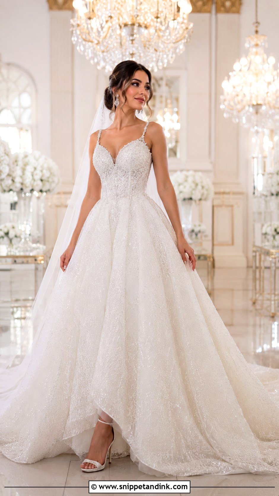 Beaded Princess Gown Wedding Dress - Snippet and Ink - 25 Princess Gown Wedding Dress Ideas
