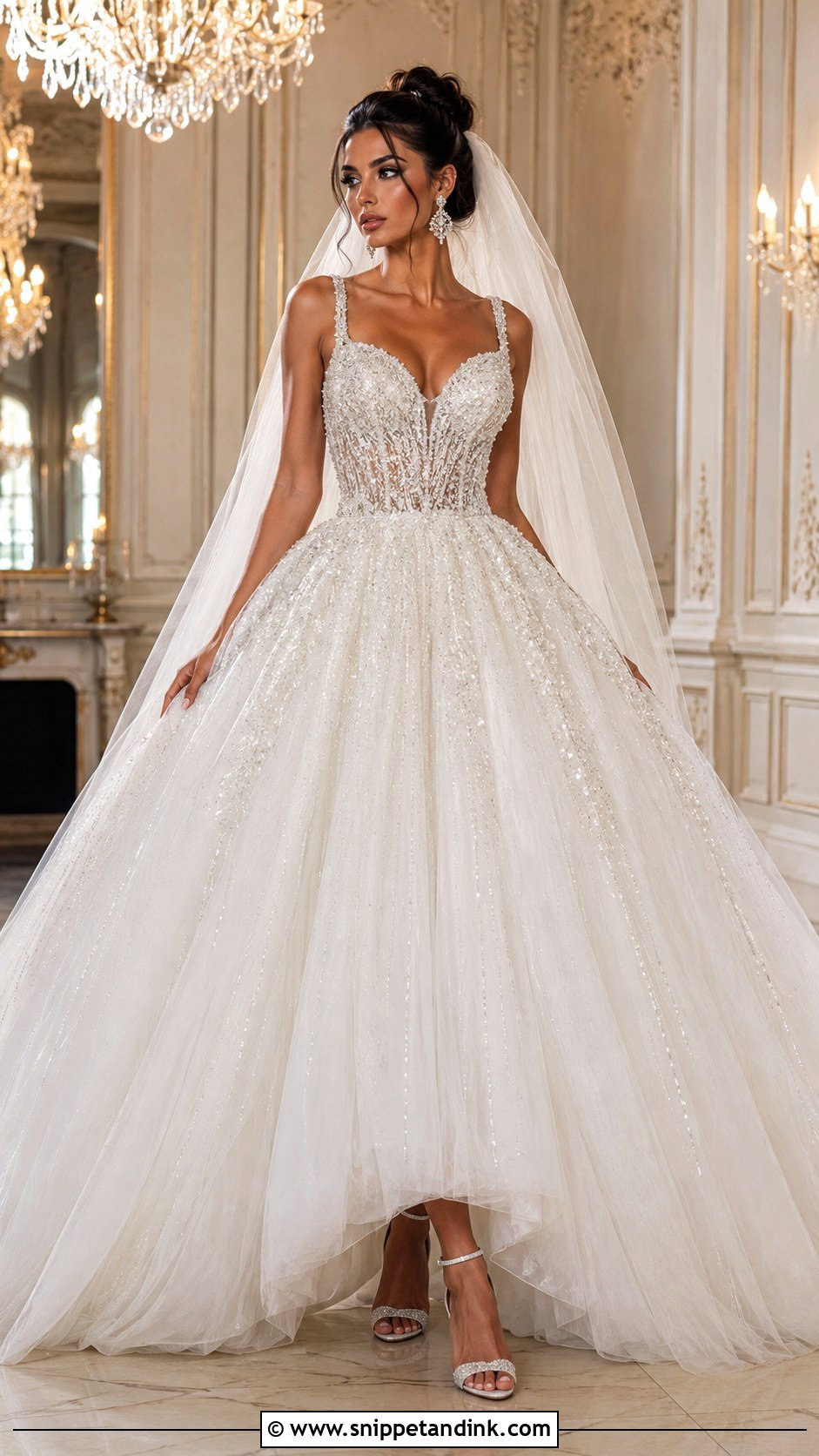 Beaded Puffy Wedding Dress - Snippet and Ink - 25 Puffy Wedding Dress Ideas