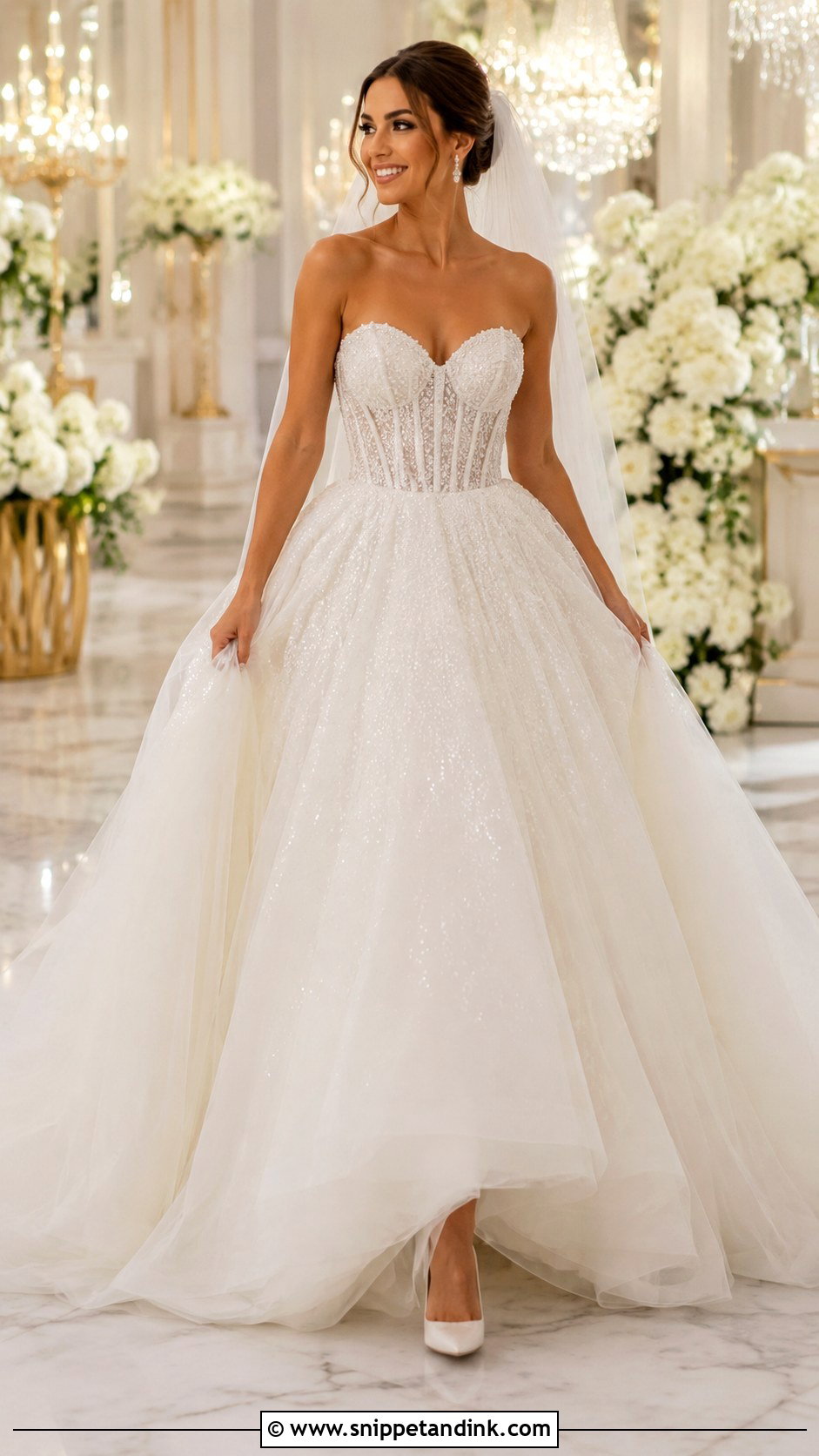 Beaded Puffy Wedding Dress - Snippet and Ink - 25 Puffy Wedding Dresses