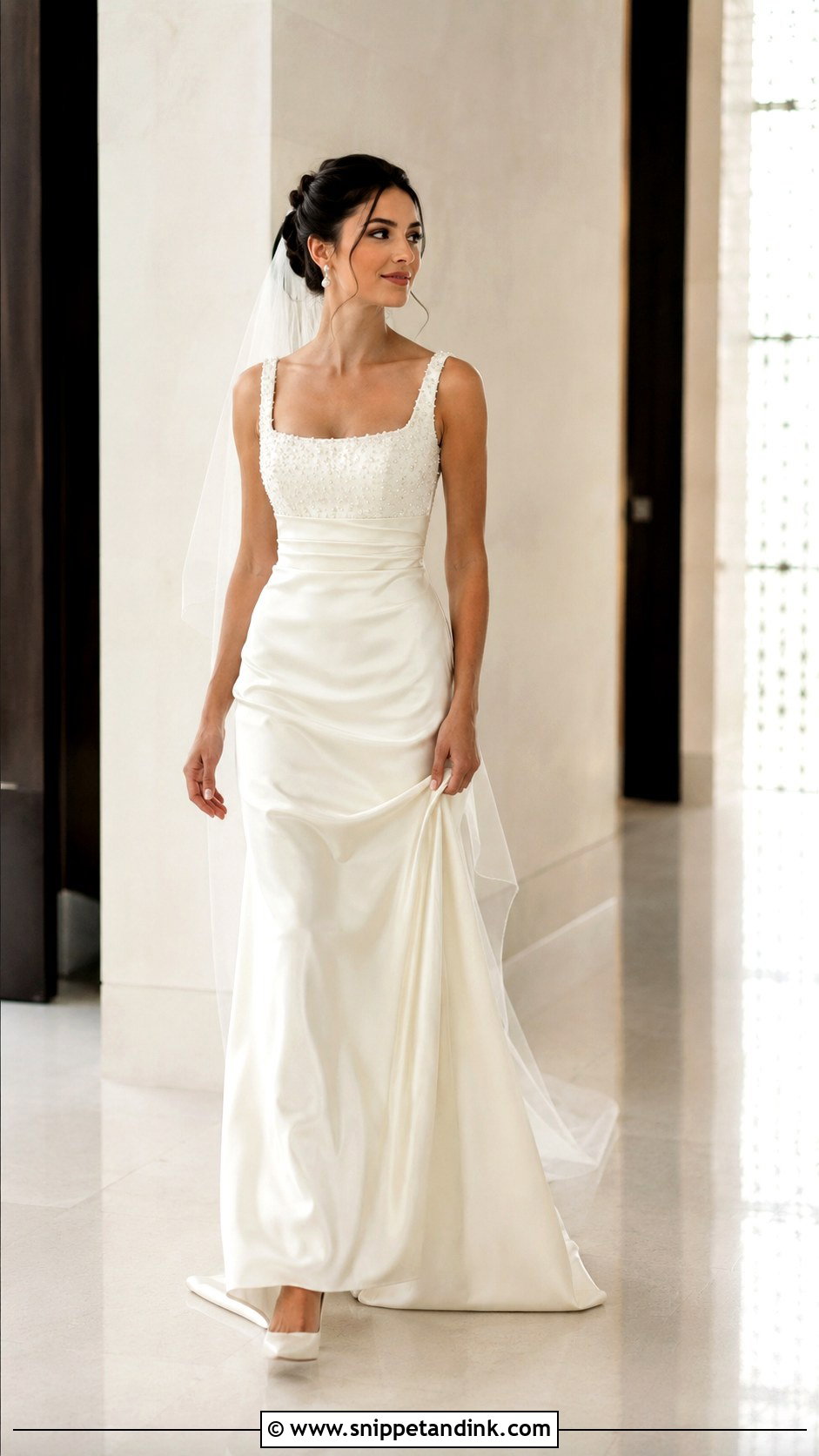 Beaded Satin Wedding Dress - Snippet and Ink - 25 Beaded Wedding Dresses