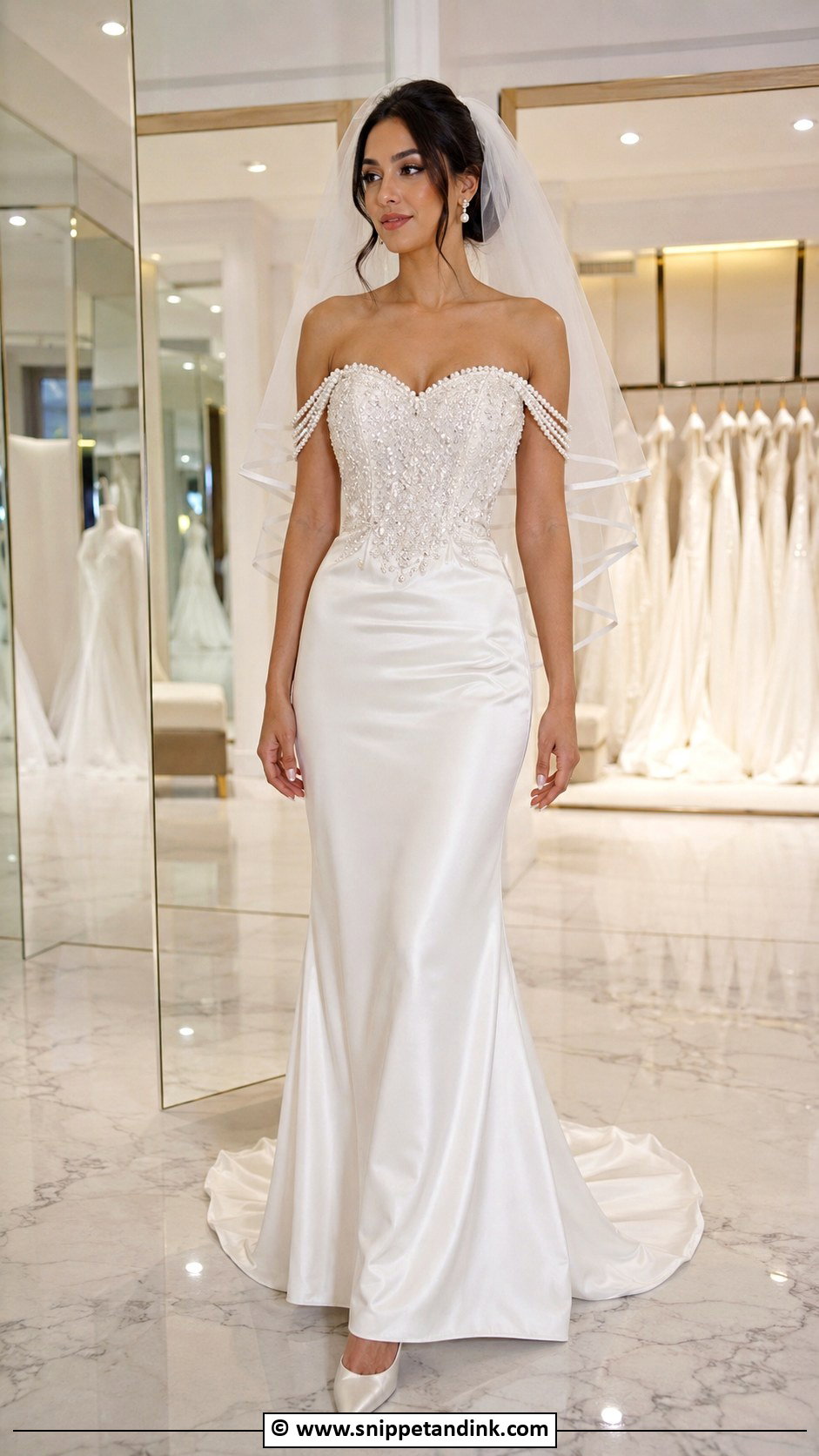 Beaded Satin Wedding Dress - Snippet and Ink - 30 Beaded Wedding Dress Ideas