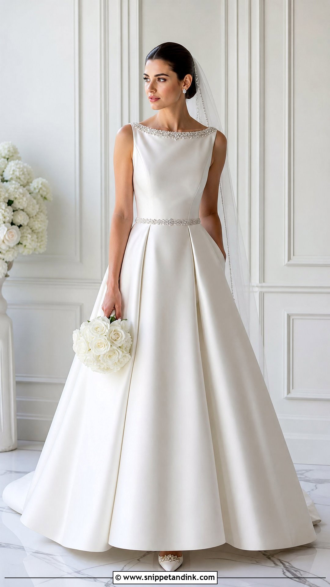 Beaded Satin Wedding Gown - Snippet and Ink - 25 Beaded Wedding Gowns