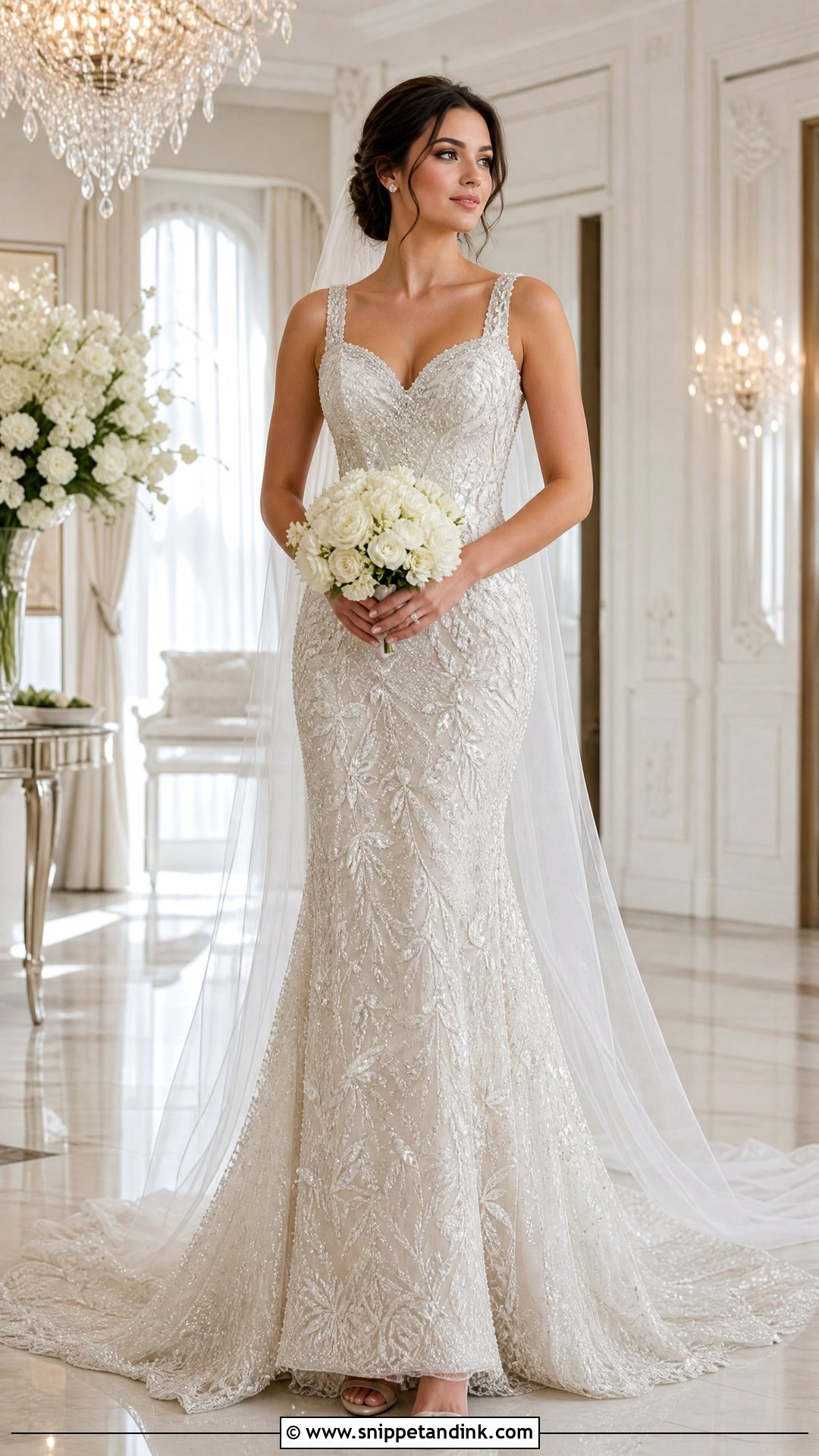 Beaded Serpentina Wedding Gown - Snippet and Ink - 20 Serpentina Wedding Gown Ideas