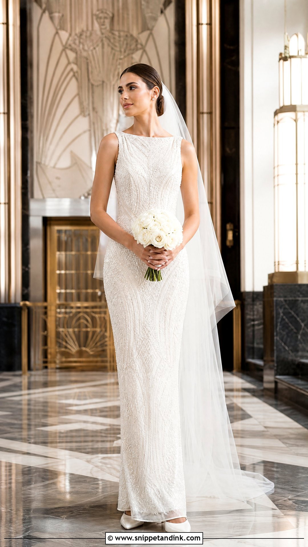 Beaded Sheath Wedding Dress - Snippet and Ink - 20 Sheath Wedding Dresses