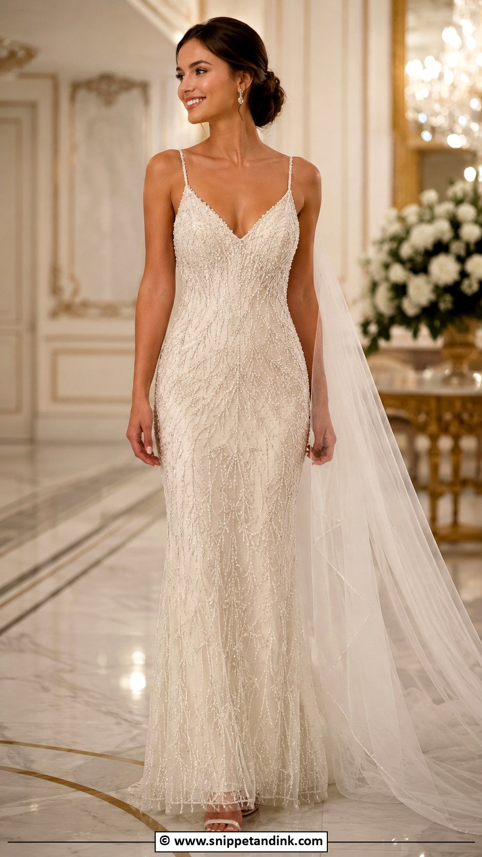 Beaded Sheath Wedding Dress - Snippet and Ink - 30 Sheath Wedding Dress Ideas