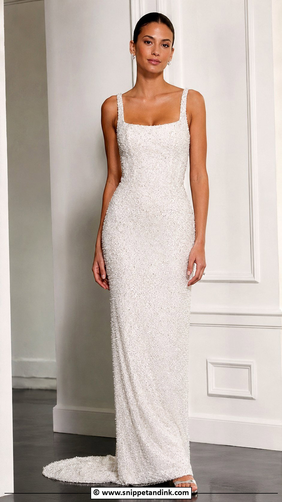 Beaded Sheath Wedding Dress - Snippet and Ink - 35 Wedding Dresses
