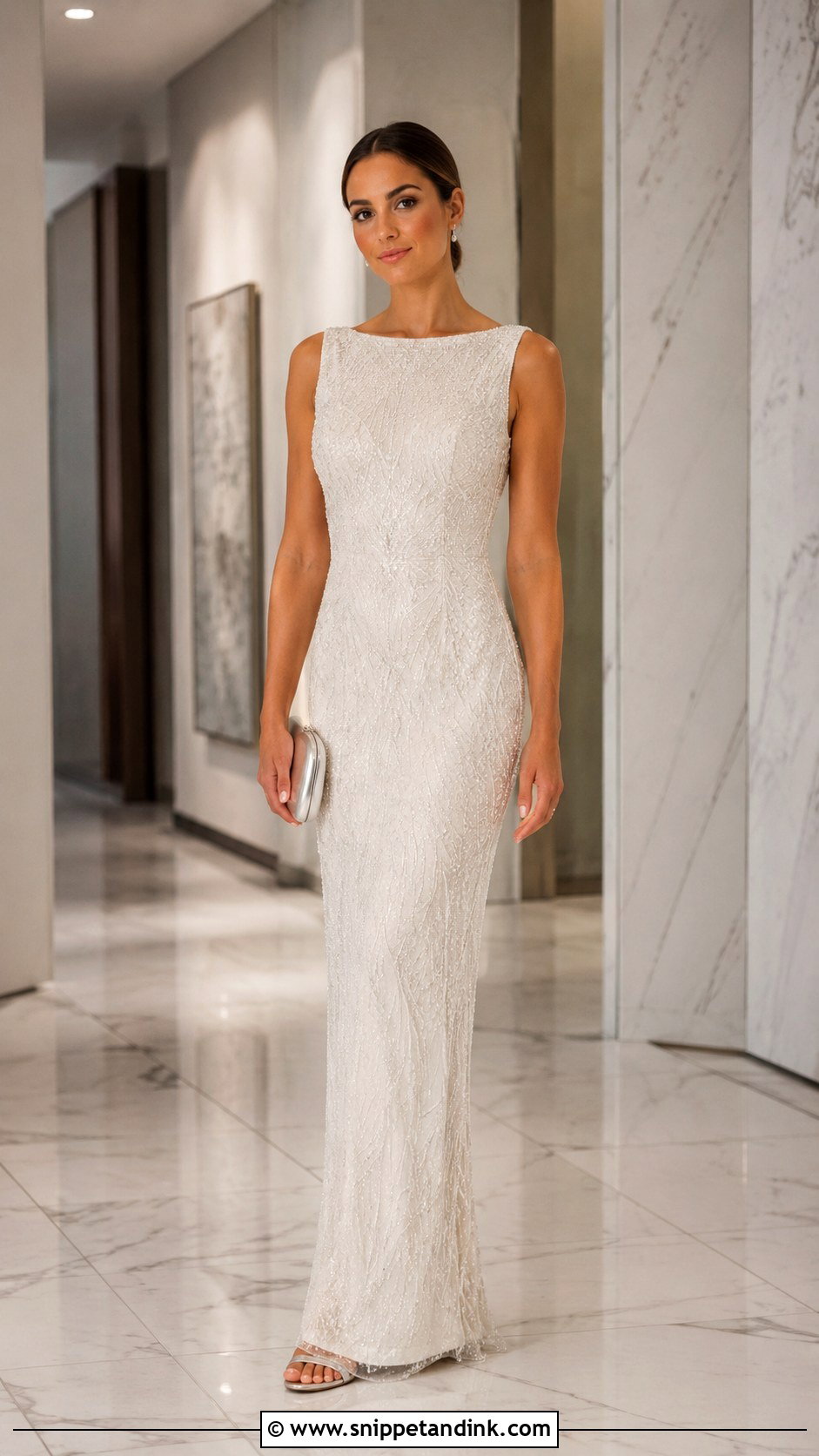 Beaded Sheath Wedding Dress - Snippet and Ink - 30 Fancy Wedding Dresses