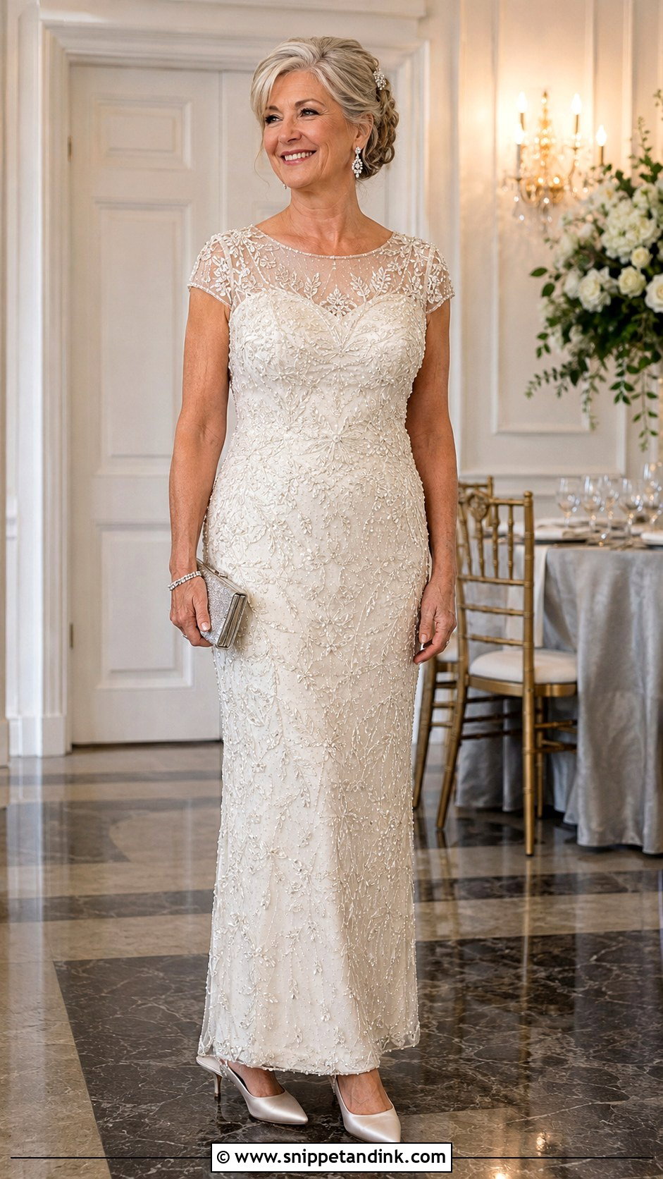 Beaded Sheath Wedding Dress - Snippet and Ink - 20 Wedding Dresses for Older Brides