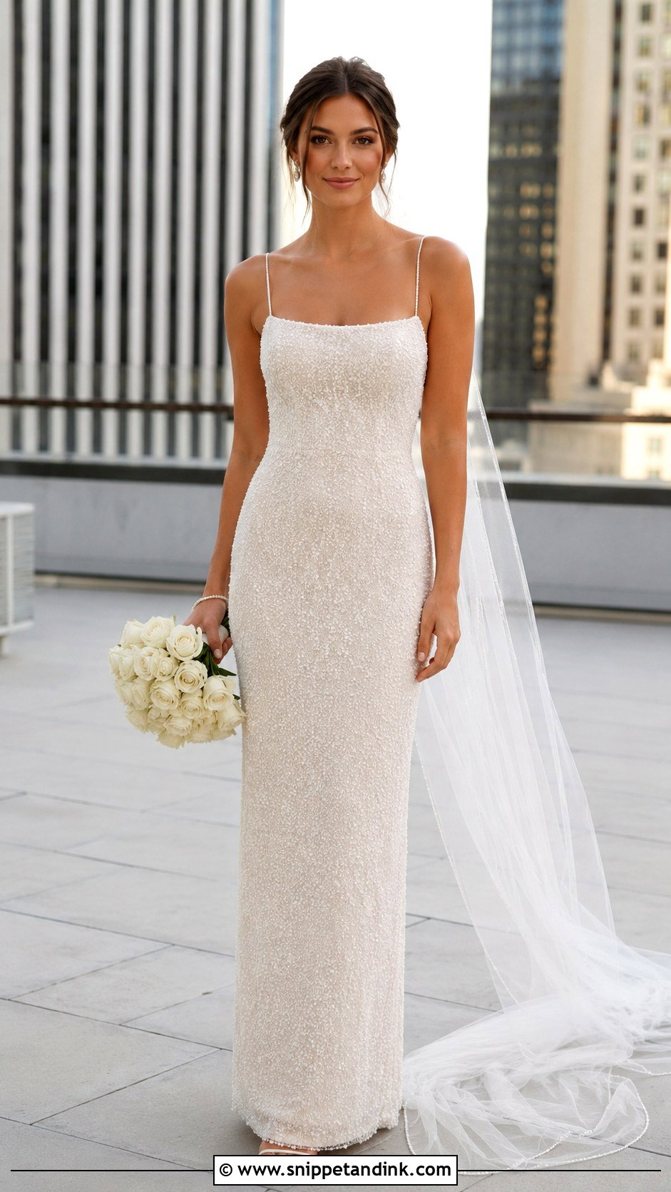 Beaded Sheath Wedding Dress - Snippet and Ink - 25 Beaded Wedding Dresses