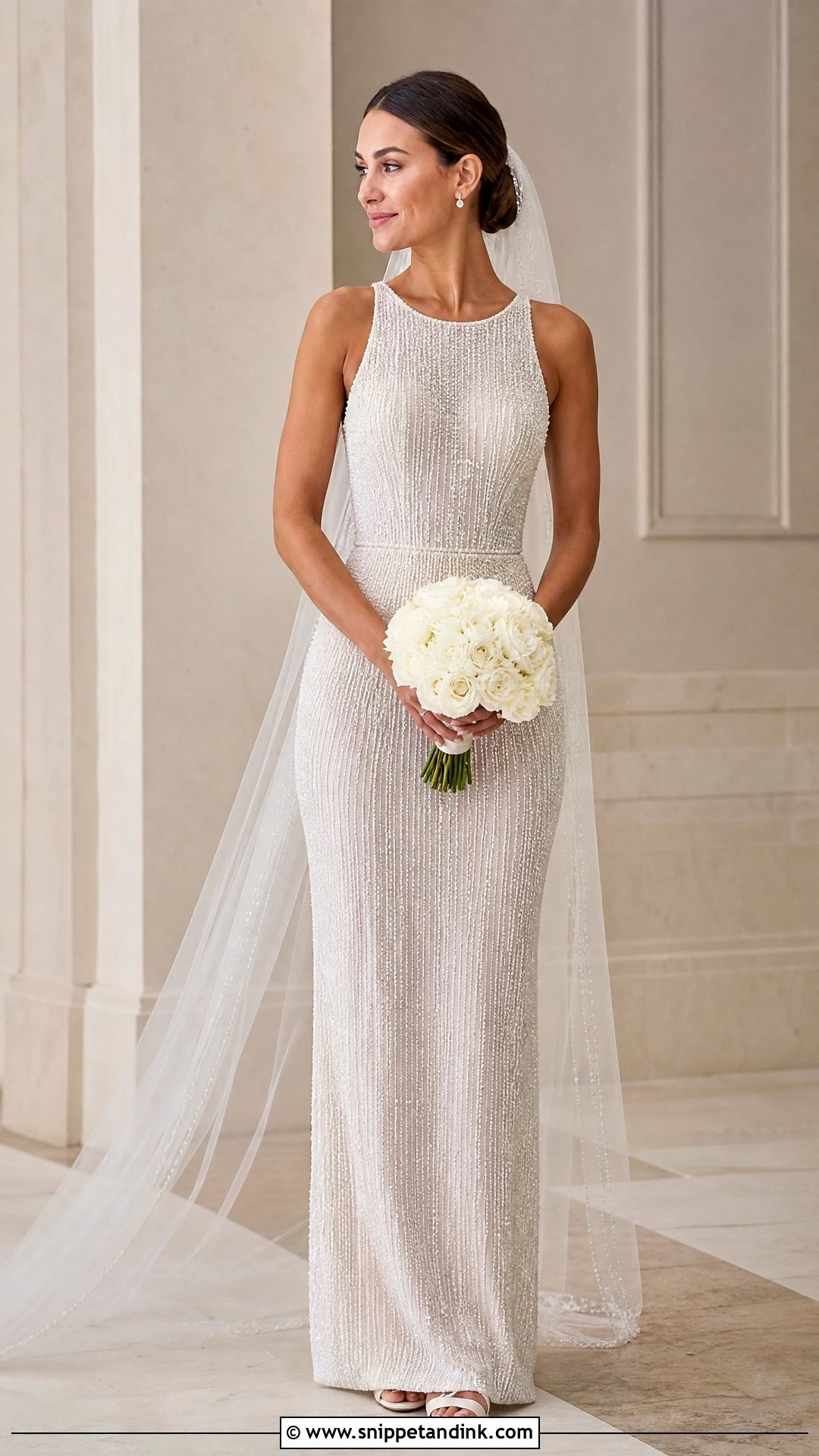 Beaded Sheath Wedding Dress - Snippet and Ink - 25 Romantic Classy Elegant Wedding Dress Ideas