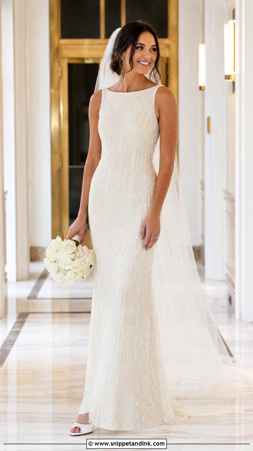 Beaded Sheath Wedding Dress - Snippet and Ink - 25 Sophisticated Wedding Dress Ideas