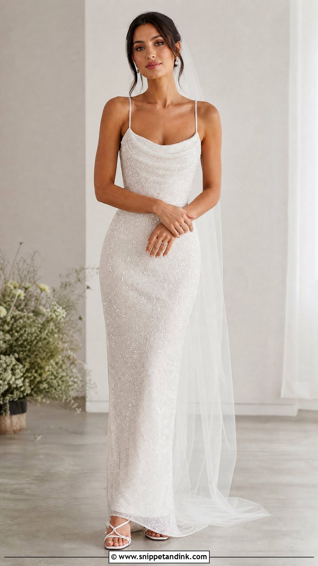 Beaded Sheath Wedding Gown - Snippet and Ink - 25 Beaded Wedding Gowns