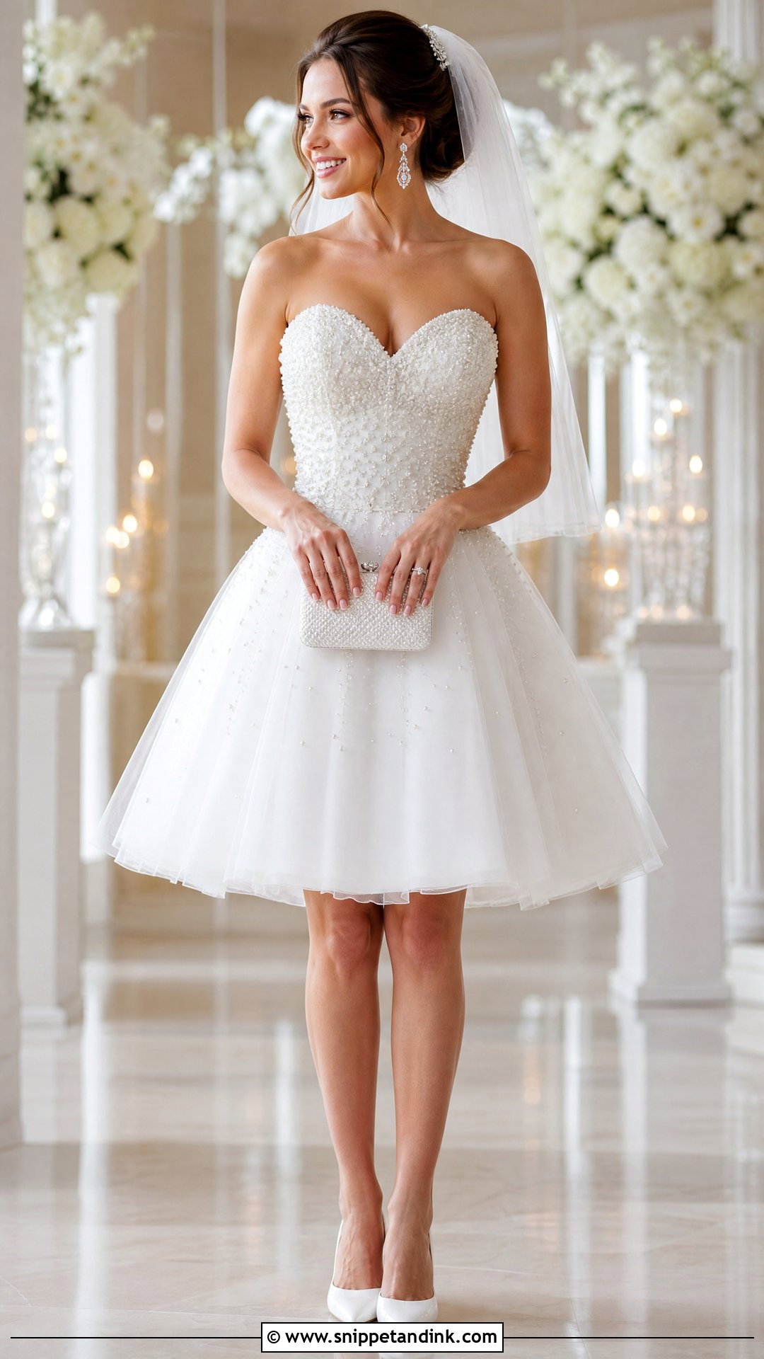 Beaded Short Tulle Wedding Dress - Snippet and Ink - 20 Short Tulle Wedding Dress Ideas