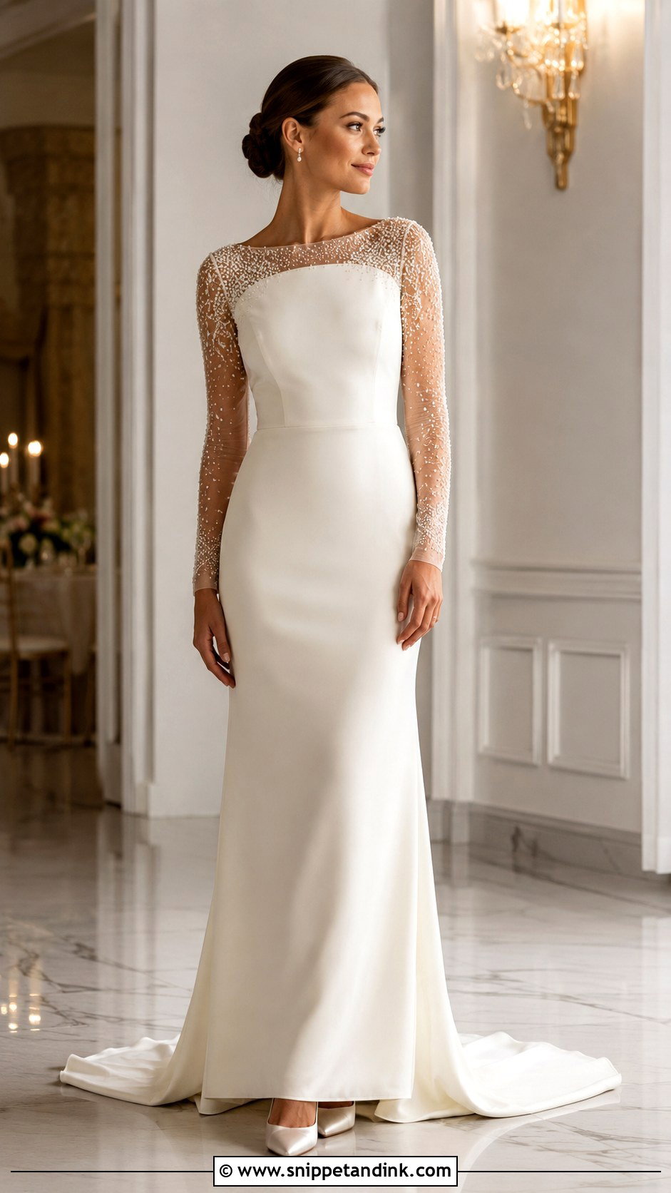 Beaded Sleeve Wedding Dress - Snippet and Ink - 25 Sleeved Wedding Dress Ideas