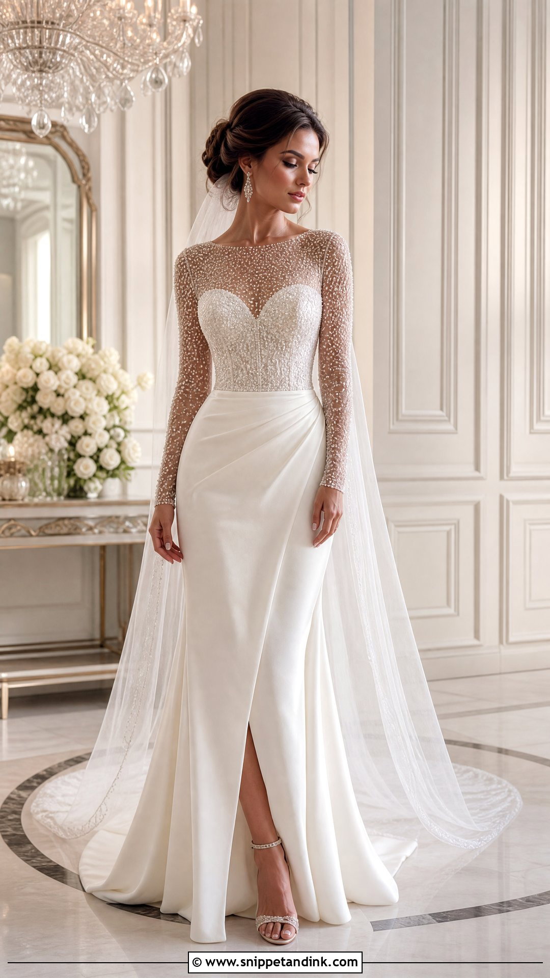 Beaded Sleeve Wedding Dress - Snippet and Ink - 25 Elegant Wedding Dress with Sleeves