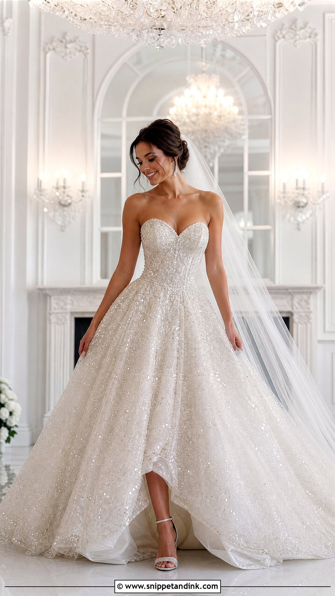 Beaded Sparkle Ball Gown Wedding Dress - Snippet and Ink - 20 Huge Wedding Dress Ideas