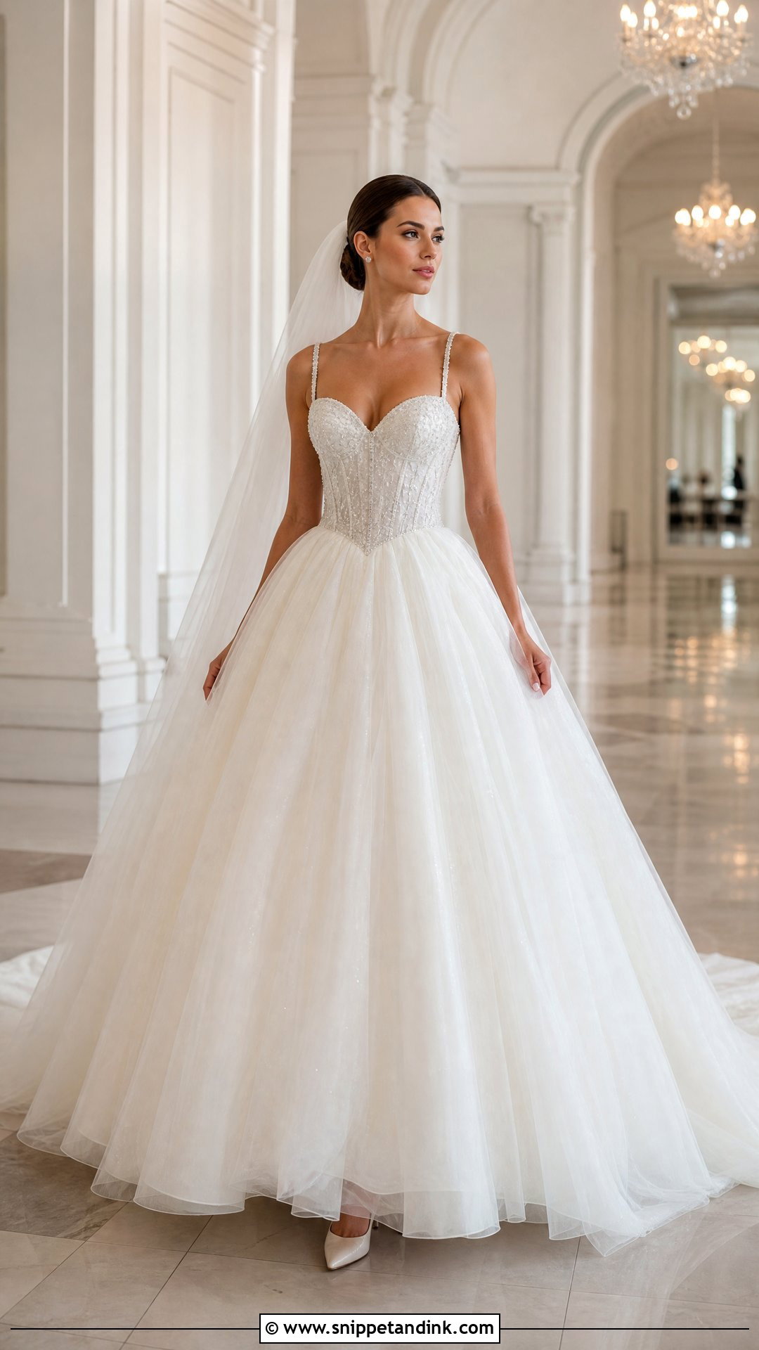 Beaded Strap Ball Gown Wedding Dress - Snippet and Ink - 20 Strap Wedding Dress Ideas