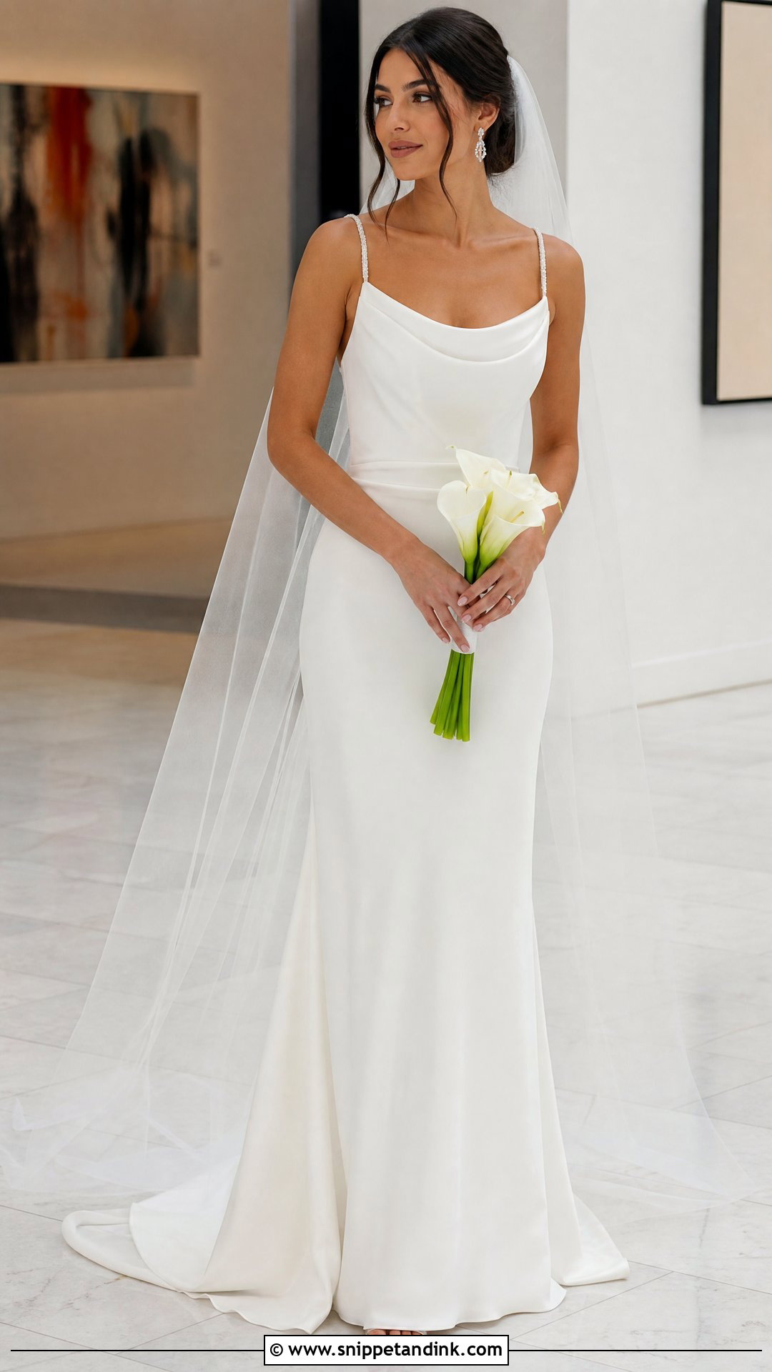 Beaded Strap Sheath Wedding Dress - Snippet and Ink - 20 Wedding Dresses Straps