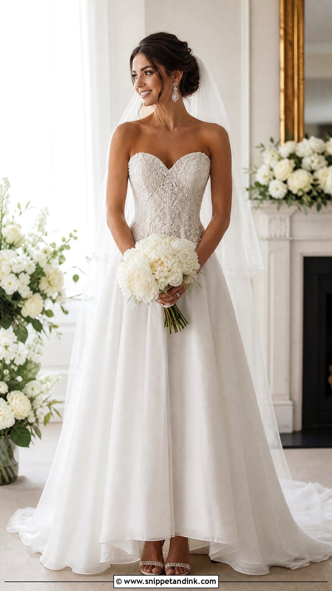 Beaded Strapless Wedding Dress - Snippet and Ink - 25 Beaded Wedding Gowns