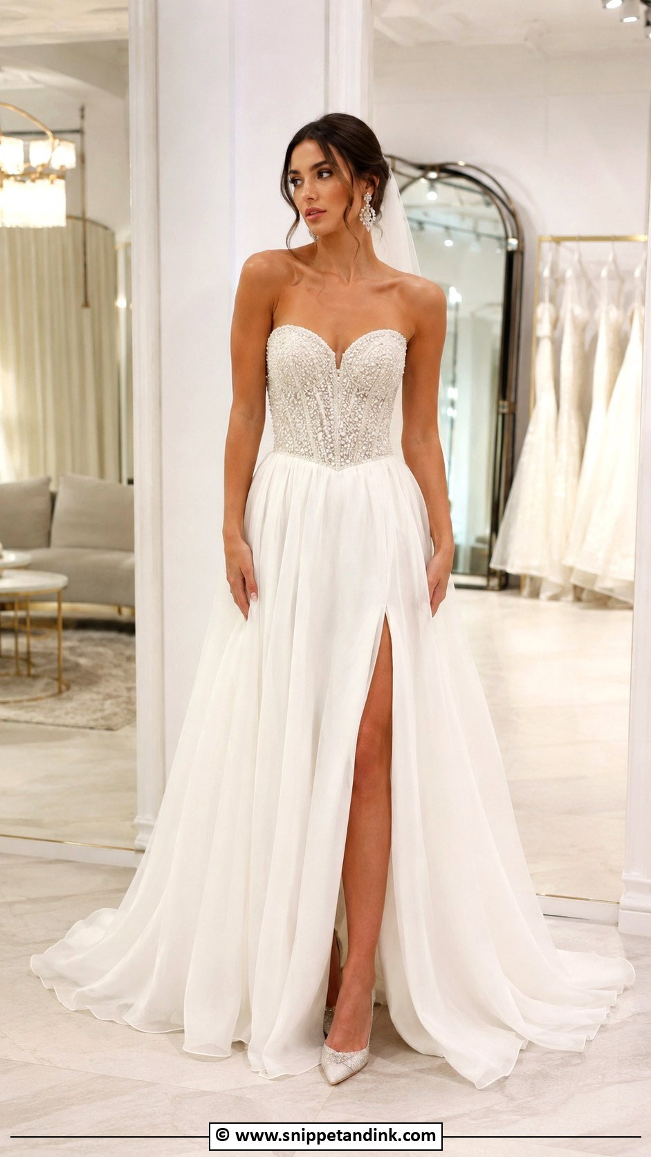Beaded Strapless Wedding Dress - Snippet and Ink - 30 Beaded Wedding Dress Ideas