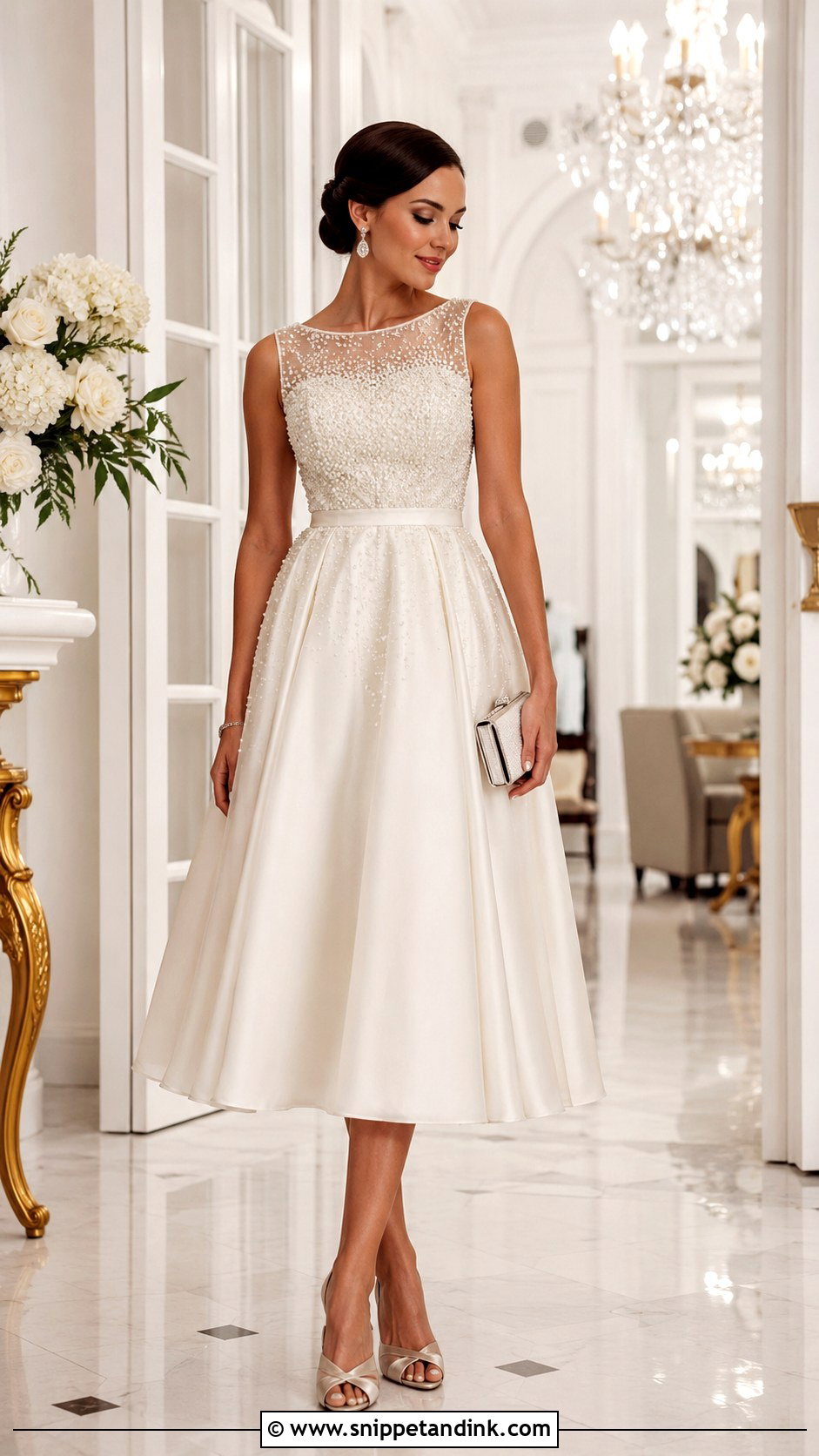 Beaded Tea Length Wedding Dress - Snippet and Ink - 25 Tea Length Wedding Dress Vintage Ideas