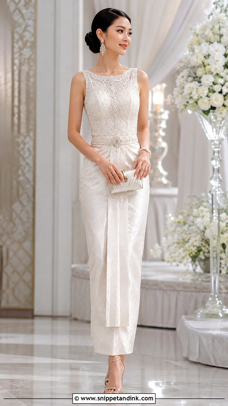 Beaded Thai Dusit Wedding Dress - Snippet and Ink - 20 Thailand Wedding Dress Ideas