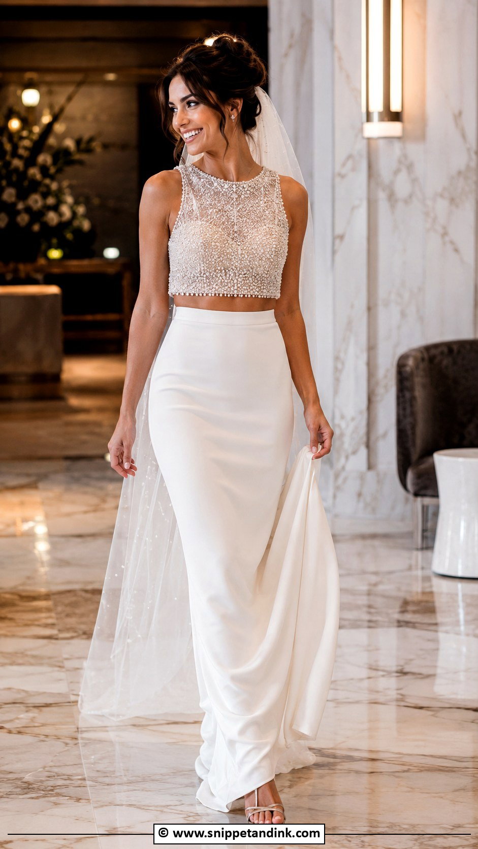 Beaded Top Wedding Dress - Snippet and Ink - 30 2 Piece Wedding Dress Ideas